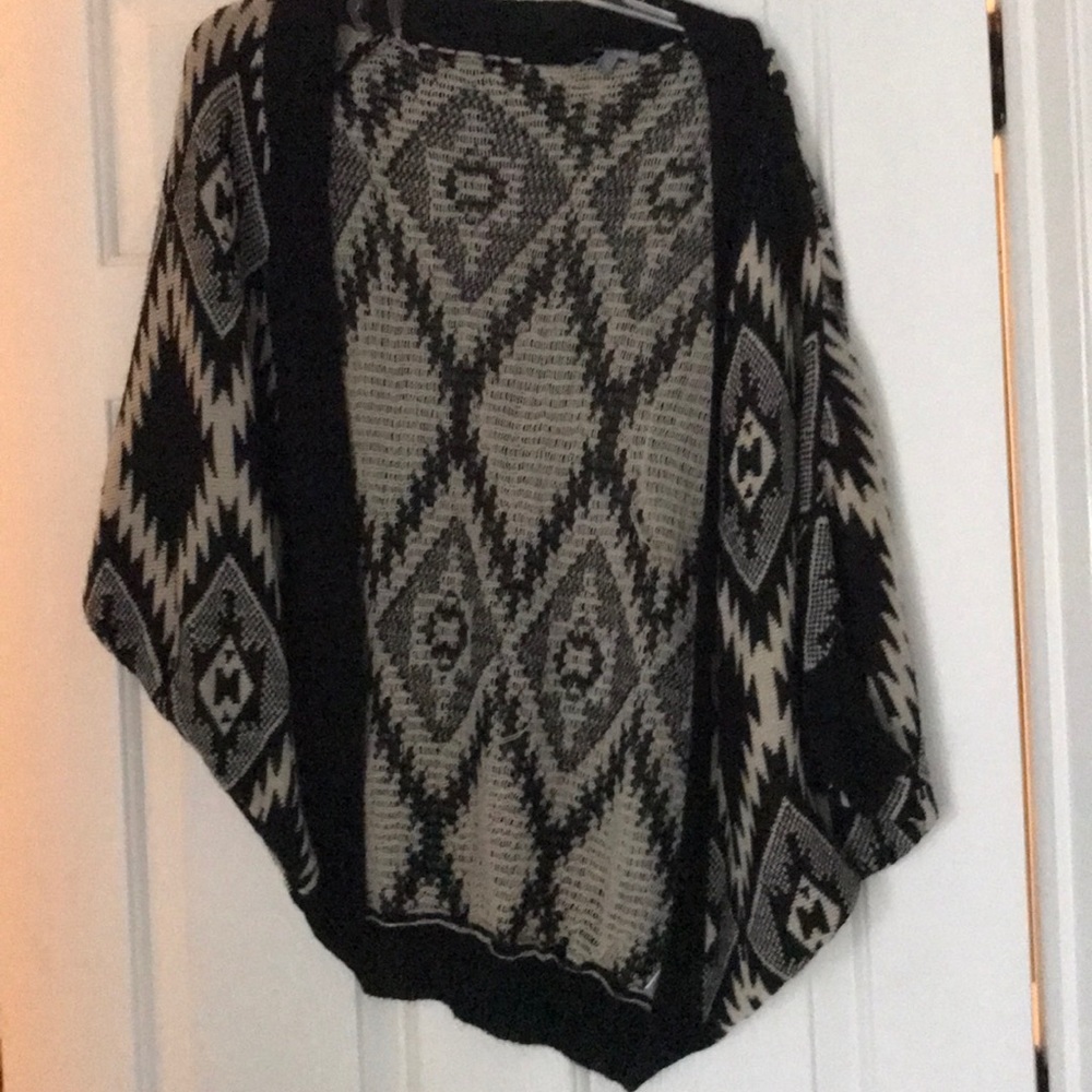 Charlotte Russe Black and Cream Cardigan Sweater